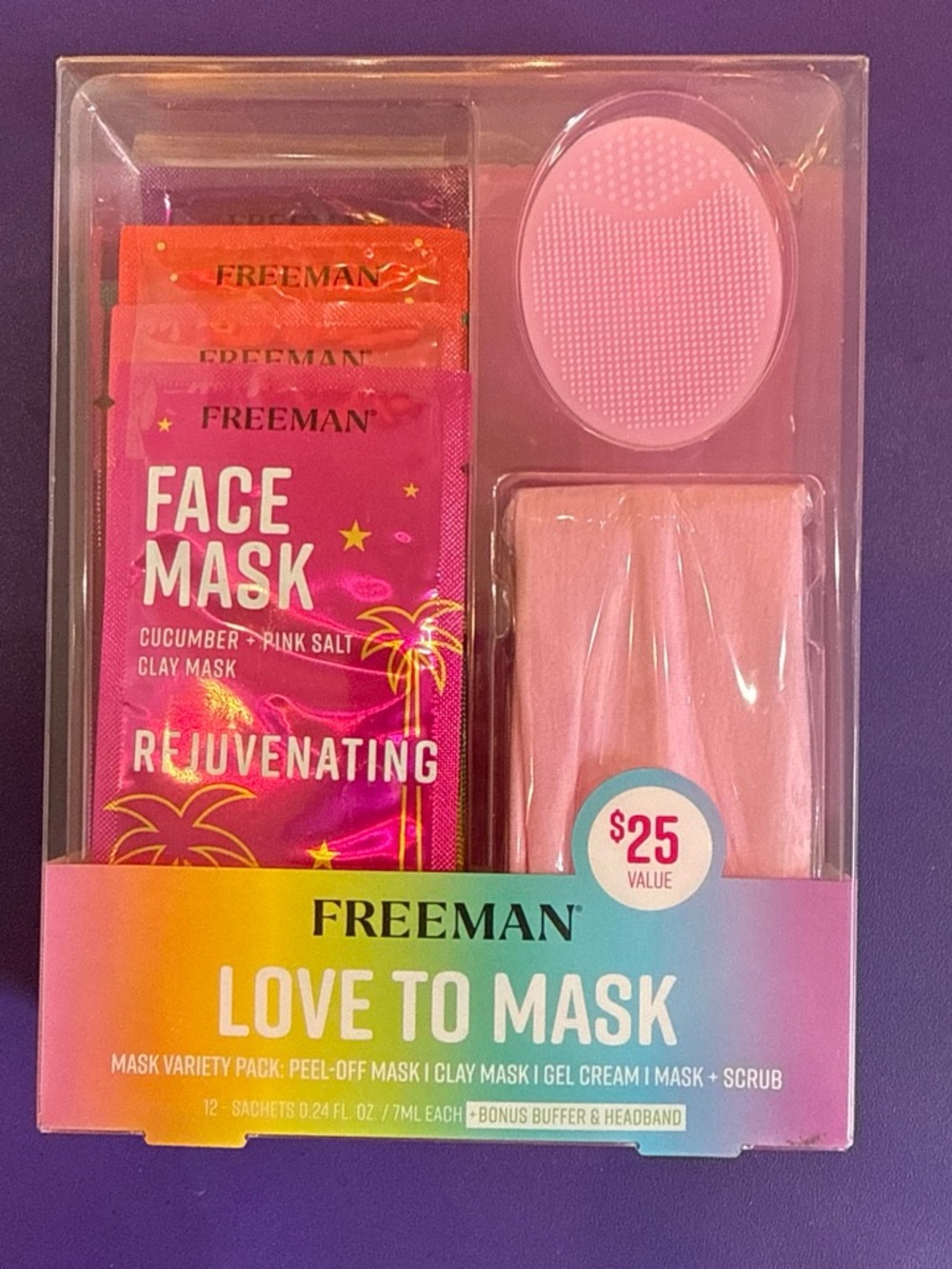 Freeman Love To Mask Variety Pack – Pink Rejuvenating Face Mask Set